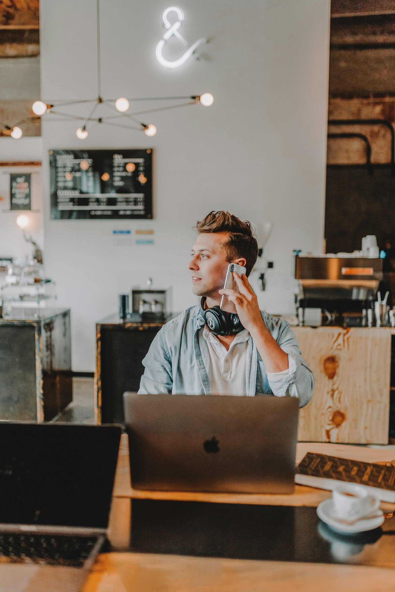 Small business owner celebrating a website launch offer